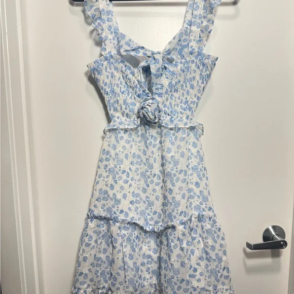 Floral Blue Mini Dress - Picture 10 of 11